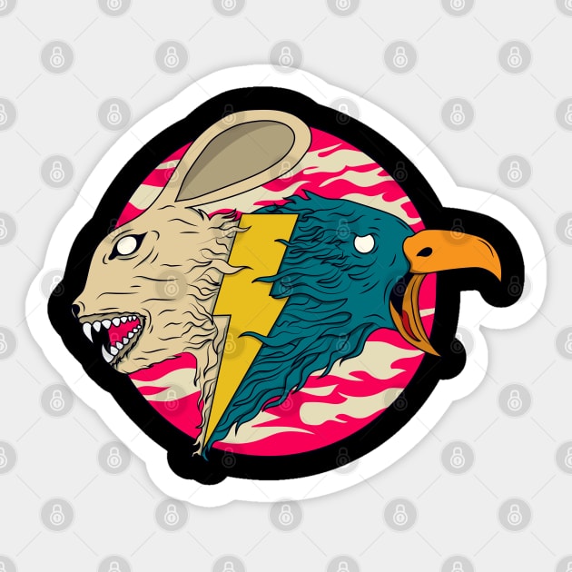 Rabbit & Eagle Sticker by dotphix